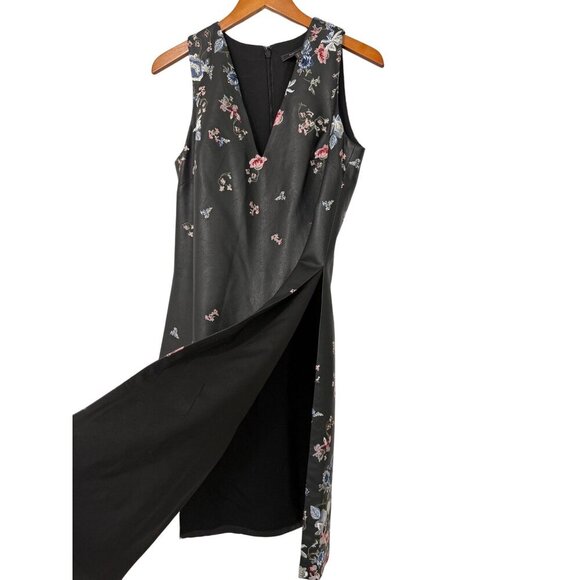 BCBG Maxazria Faux Leather Hadley Tunic Embroidered Long Black Boho Goth Size S - Picture 4 of 14